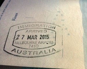 Australian entry stamp